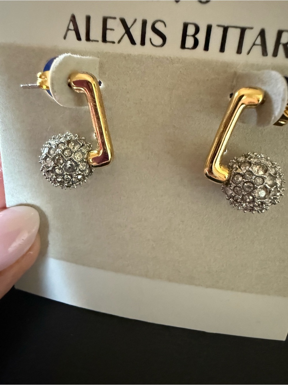 Alexis Bittar Gold-tone Crystal Heart Bracelet and Stud Earrings Set - Picture 5 of 5